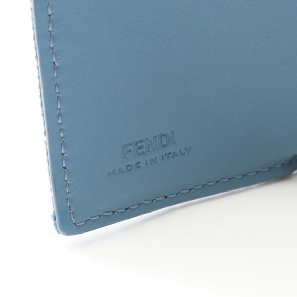 Fendi Baguette Zucca Tri fold Wallet Canvas Blue - Picture 4 of 6